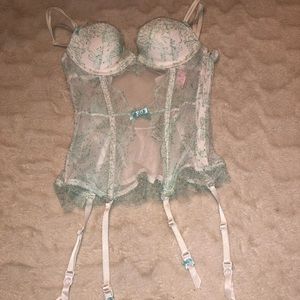 White and blue lace Victoria’s Secret corset 32 B